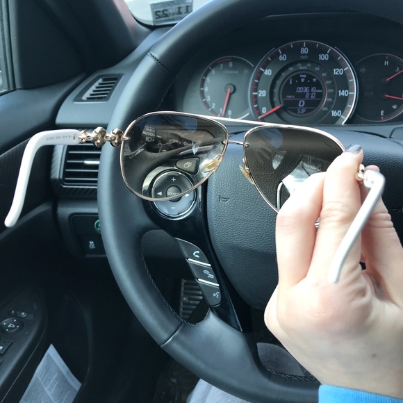 REAL GUCCI sunglasses in white and gold